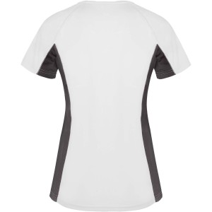 Shanghai short sleeve women's sports t-shirt, White, Dark Lead (T-shirt, mixed fiber, synthetic)