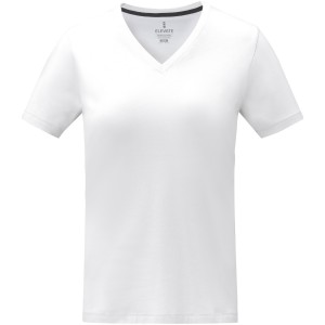 Somoto short sleeve women?s V-neck t-shirt, White (T-shirt, 90-100% cotton)