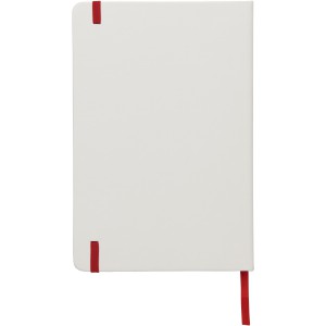 Spectrum A5 white notebook with coloured strap, White,Red (Notebooks)