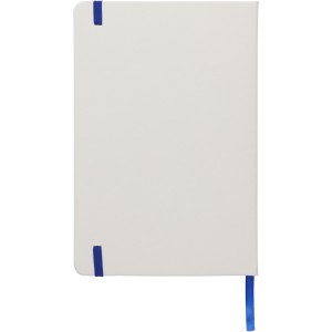 Spectrum A5 white notebook with coloured strap, White,Royal blue (Notebooks)