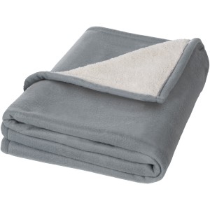 Springwood soft fleece and sherpa plaid blanket, Grey,White (Blanket)