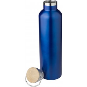 Stainless steel double walled bottle Damien, blue (Water bottles)