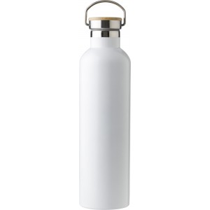 Stainless steel double walled bottle Damien, white (Water bottles)