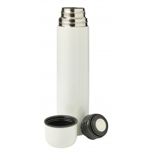 Stainless steel double walled flask Quentin, white (Thermos)