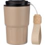 Stainless steel double walled mug Louisa, beige