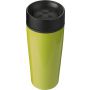 Stainless steel double walled travel mug Elisa, lime