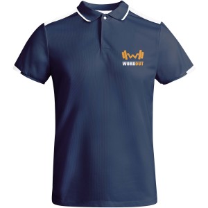 Tamil short sleeve men's sports polo, Navy Blue, White (T-shirt, mixed fiber, synthetic)