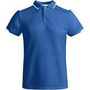 Tamil short sleeve men's sports polo, Royal blue, White (T-shirt, mixed fiber, synthetic)