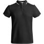 Tamil short sleeve men's sports polo, Solid black, White
