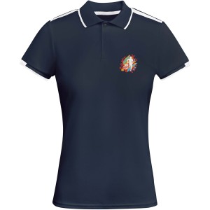 Tamil short sleeve women's sports polo, Navy Blue, White (T-shirt, mixed fiber, synthetic)