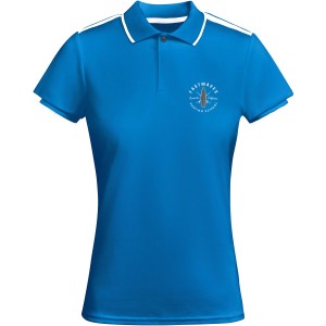 Tamil short sleeve women's sports polo, Royal blue, White (T-shirt, mixed fiber, synthetic)