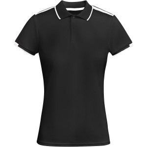 Tamil short sleeve women's sports polo, Solid black, White (T-shirt, mixed fiber, synthetic)
