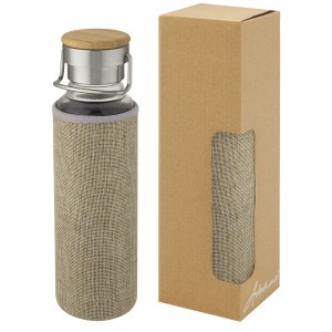 Thor 660 ml glass bottle with neoprene sleeve, Natural (Water bottles)