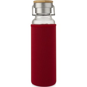 Thor 660 ml glass bottle with neoprene sleeve, Red (Water bottles)