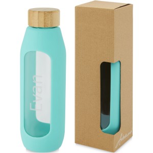 Tidan 600 ml borosilicate glass bottle with silicone grip, T (Water bottles)