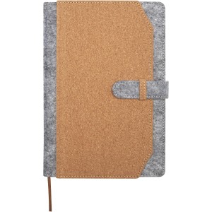 Viviana A5 recycled felt and cork notebook, Natural (Notebooks)