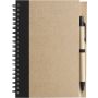 Wire bound notebook with ballpen. Stella, black