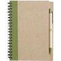 Wire bound notebook with ballpen. Stella, light green