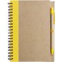 Wire bound notebook with ballpen. Stella, yellow