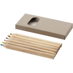 Ayola 6-piece coloured pencil set, Brown (Drawing set)