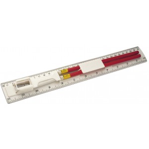 PS ruler with pencil Pascale, white