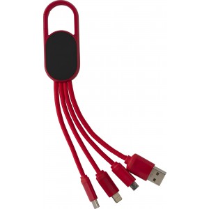 4-in-1 Charging cable set Idris, red (Eletronics cables, adapters)