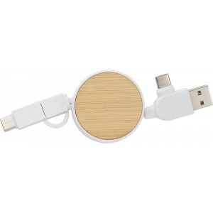 ABS extendable charging cable Jared, white (Eletronics cables, adapters)