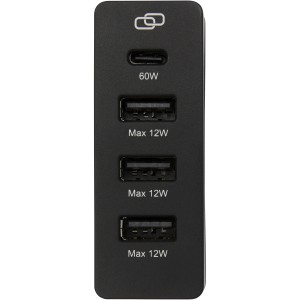 ADAPT 72W recycled plastic PD power station, Solid black (Powerbanks)