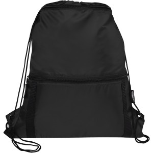 Adventure recycled insulated drawstring bag 9L, Solid black (Backpacks)