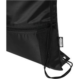 Adventure recycled insulated drawstring bag 9L, Solid black (Backpacks)