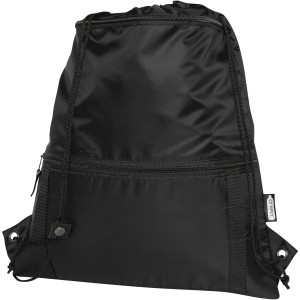 Adventure recycled insulated drawstring bag 9L, Solid black (Backpacks)