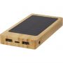 Alata 8000mAh bamboo solar power bank, Beige