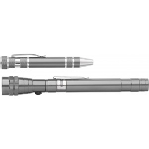 Aluminium 2-in-1 torch Olivia, grey (Tools)