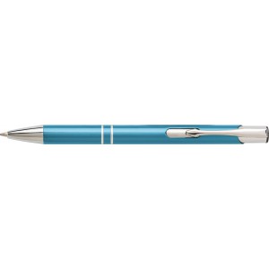 Aluminium ballpen Delia, aqua (Metallic pen)