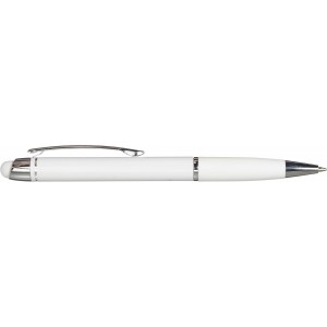 Aluminium ballpen Pascaline, white (Plastic pen)