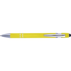 Aluminium ballpen Primo, yellow (Plastic pen)