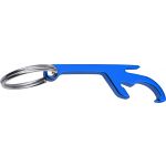 Aluminium key chain with bottle opener and can opener, blue (8838-05)