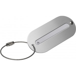 Aluminium luggage tag Isa, silver (Travel items)