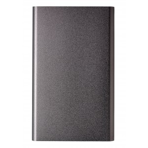 Aluminium power bank Ezra, gun metal (Powerbanks)