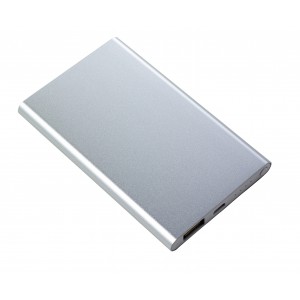 Aluminium power bank Ezra, silver (Powerbanks)