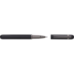 Aluminium rollerbal pen Bridger, black (Fountain-pen, rollerball)