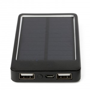 Aluminium solar charger, black (Powerbanks)