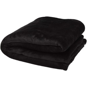 Ashen GRS recycled sherpa blanket, Solid black