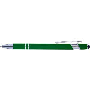 Ballpen with rubber finish, green (Plastic pen)