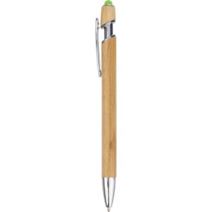 Bamboo ballpen Darren, lime (Wooden, bamboo, carton pen)