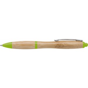 Bamboo ballpen Hetty, lime (Wooden, bamboo, carton pen)