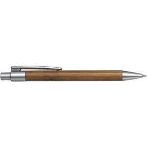 Bamboo ballpen Lacey, silver (Wooden, bamboo, carton pen)