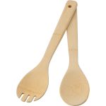 Bamboo salad cutlery Elara, Brown/Khaki (1041500-11)