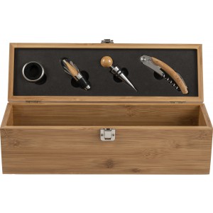 Bamboo wine gift set Gareth, brown (Wine, champagne, cocktail equipment)