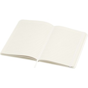 Bass A5 recycled hard cover notebook with lined pages, White (Notebooks)